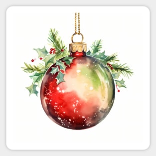 Christmas Bauble in Warm watercolor tones Sticker